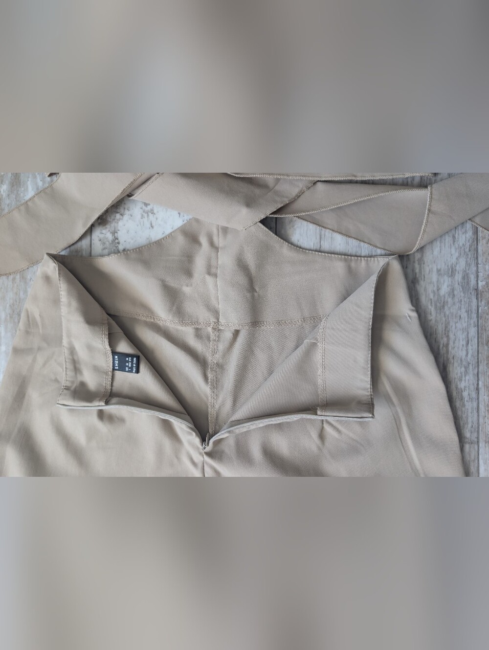 SHEIN Beige Cutout Wide-Leg Jumpsuit - Picture 9 of 10